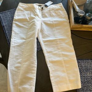 Magaschoni collection crop 100white retail $298  size 2 White Cropped Pants